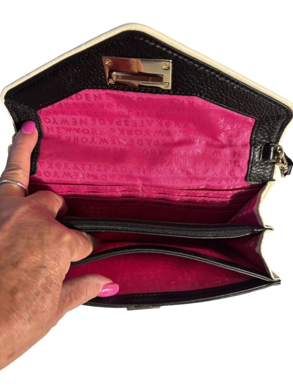 Kate Spade Natalie Wesley Place leather envelope crossbody bag features pebbled - Picture 4 of 11